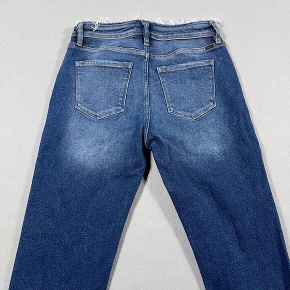 KanCan High Rise Distressed Jeans Women 26โ Button Fly Raw Hem Exclusive Fit - Picture 9 of 11